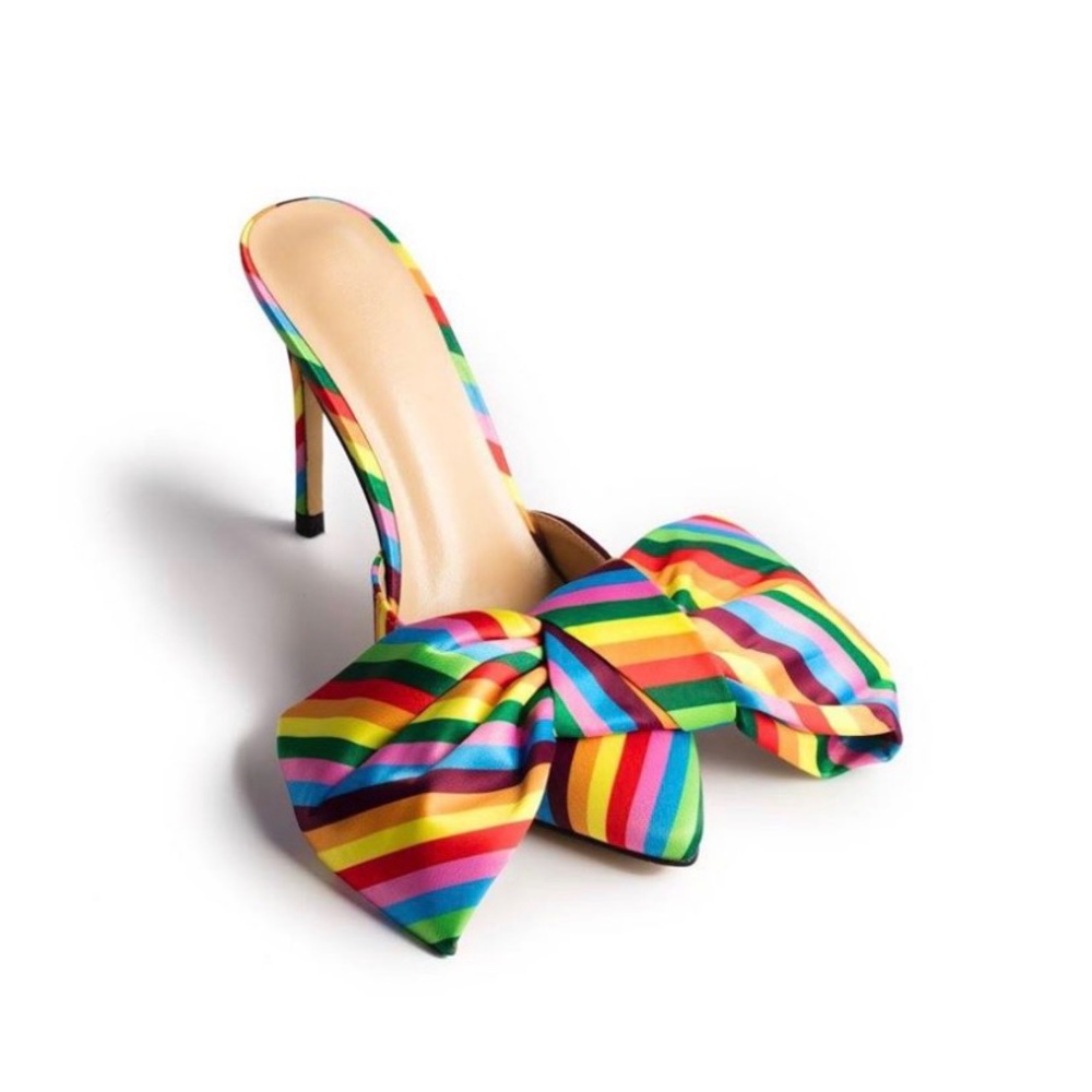 Pnkelephant Rainbow Stripe Mule Heel
